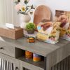 JHX Dog crates; indoor pet crate end tables; decorative wooden kennels with removable trays.(Grey; 32.28''W*22.83''D*33.46''H)