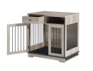 JHX Dog crates; indoor pet crate end tables; decorative wooden kennels with removable trays.(Grey; 32.28''W*22.83''D*33.46''H)
