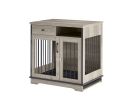 JHX Dog crates; indoor pet crate end tables; decorative wooden kennels with removable trays.(Grey; 32.28''W*22.83''D*33.46''H)