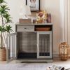 JHX Dog crates; indoor pet crate end tables; decorative wooden kennels with removable trays.(Grey; 32.28''W*22.83''D*33.46''H)
