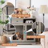 JHX Dog crates; indoor pet crate end tables; decorative wooden kennels with removable trays.(Grey; 32.28''W*22.83''D*33.46''H)