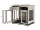 JHX Dog crates; indoor pet crate end tables; decorative wooden kennels with removable trays.(Grey; 32.28''W*22.83''D*33.46''H)