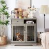 JHX Dog crates; indoor pet crate end tables; decorative wooden kennels with removable trays.(Grey; 32.28''W*22.83''D*33.46''H)