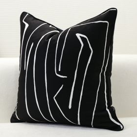 Nordic Style Pillow Cushion Sofa Cushion (Option: Black-45X45CM)