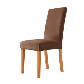 Solid Color Thickened Check Velvet One-piece Chair Cover Elastic Hotel Restaurant Anti-fouling Stool Cover (Option: 6 Style)
