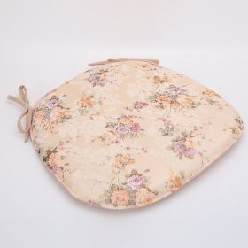 Household Pastoral Transfer Printing Flower Belt Binding Cushion (Option: Orange horseshoe-With zipper)