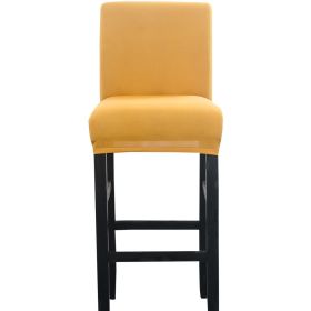Solid Color High Elastic Bar Cafe Front Desk Stool Dust Chair Cover Home Cloth Art (Color: Gold)