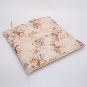 Household Pastoral Transfer Printing Flower Belt Binding Cushion (Option: Orange 1square-No zipper)