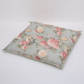 Household Pastoral Transfer Printing Flower Belt Binding Cushion (Option: Green square-No zipper)