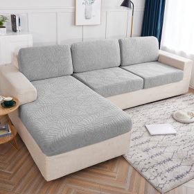 Cross Border High Elastic Knitted Sofa Cushion Cover Three-dimensional Jacquard (Option: Grey-Backrest cover)
