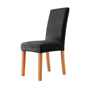Solid Color Thickened Check Velvet One-piece Chair Cover Elastic Hotel Restaurant Anti-fouling Stool Cover (Option: 5 Style)