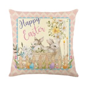 Easter Print Embrace Pillowcase Linen Living Room Headrest Cover (Option: JYM2634-45x45cm)