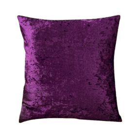 Ice Velvet Pillow Cushion Bedroom (Option: Deep purple-Pillow case-50x50cm)