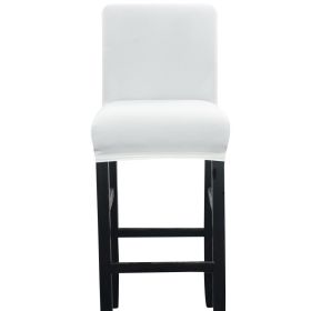 Solid Color High Elastic Bar Cafe Front Desk Stool Dust Chair Cover Home Cloth Art (Color: White)