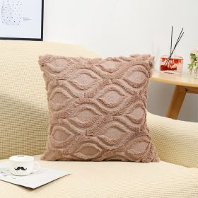 Solid Color Sofa Pillow Living Room Headrest Pillow Cover (Option: Coffee-45*45cm)