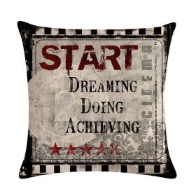 Home Retro Movie Subtitles Sofa Office Linen Pillowcase (Option: 4style-45x45cm)