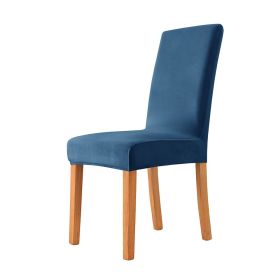 Solid Color Thickened Check Velvet One-piece Chair Cover Elastic Hotel Restaurant Anti-fouling Stool Cover (Option: 12 Style)