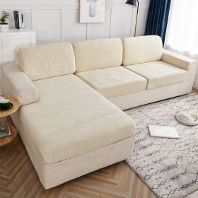 Cross Border High Elastic Knitted Sofa Cushion Cover Three-dimensional Jacquard (Option: Beige-Backrest cover)