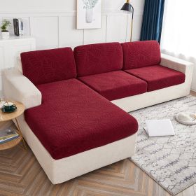 Cross Border High Elastic Knitted Sofa Cushion Cover Three-dimensional Jacquard (Option: Wine Red-Length160x190cm)