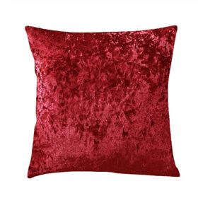 Ice Velvet Pillow Cushion Bedroom (Option: Bright red-Pillow case-50x50cm)