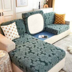 Cross Border High Elastic Knitted Sofa Cushion Cover Three-dimensional Jacquard (Option: Sunflower green-Length160x190cm)