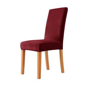 Solid Color Thickened Check Velvet One-piece Chair Cover Elastic Hotel Restaurant Anti-fouling Stool Cover (Option: 21style)