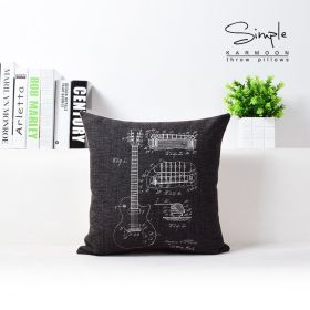 Vintage Camera Bicycle Cotton Linen Cushion (Option: E-43X43cm pillowcase)