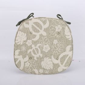 Elegant Imitation Hemp Belt Binding Horseshoe Cushion (Option: Blue tortoise-43x41cm)