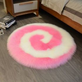 Light Luxury Style Cute Cartoon Plush Carpet (Option: Dark pink-100x100cm)