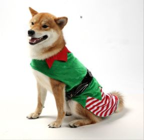 Dog Clothes Warm Creative Holiday Clothing (Option: Christmas Green Without Light-S)