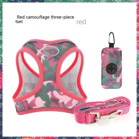 New Dog Hand Holding Rope Vest-style Breast Strap Reflective Breathable Pet Products (Option: Watermelon Red-S)