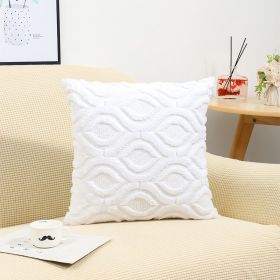 Solid Color Sofa Pillow Living Room Headrest Pillow Cover (Option: White-45*45cm)