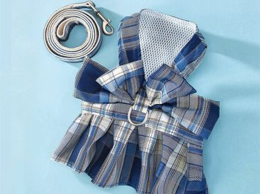 Dog Skirt Hand Holding Rope Small And Medium Pet Supplies (Option: Deep sea blue-L)