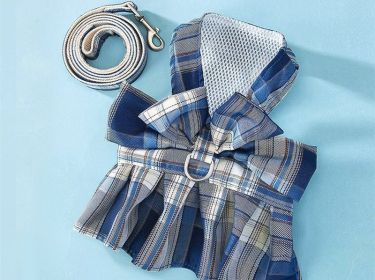 Dog Skirt Hand Holding Rope Small And Medium Pet Supplies (Option: Deep sea blue-M)