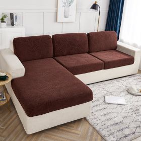 Cross Border High Elastic Knitted Sofa Cushion Cover Three-dimensional Jacquard (Option: Brown-Backrest cover)
