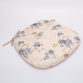 Household Pastoral Transfer Printing Flower Belt Binding Cushion (Option: Blue horseshoe-No zipper)