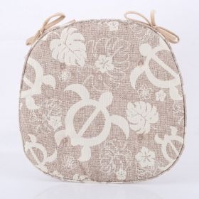 Elegant Imitation Hemp Belt Binding Horseshoe Cushion (Option: Coffee turtle-43x41cm)