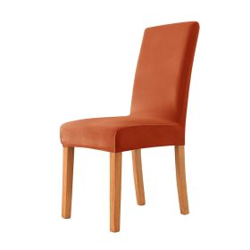 Solid Color Thickened Check Velvet One-piece Chair Cover Elastic Hotel Restaurant Anti-fouling Stool Cover (Option: 14 Style)
