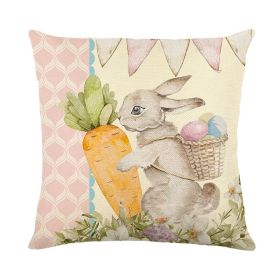 Easter Print Embrace Pillowcase Linen Living Room Headrest Cover (Option: JYM2632-45x45cm)