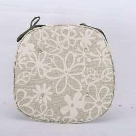 Elegant Imitation Hemp Belt Binding Horseshoe Cushion (Option: Large green leaf-43x41cm)
