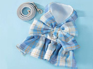 Dog Skirt Hand Holding Rope Small And Medium Pet Supplies (Option: Dual purpose glacier blue-L)