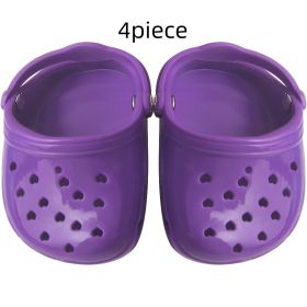 Dog Hole Shoe Wear-resistant Silicone (Option: Purple-4piece)