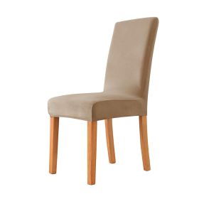 Solid Color Thickened Check Velvet One-piece Chair Cover Elastic Hotel Restaurant Anti-fouling Stool Cover (Option: 3 Style)