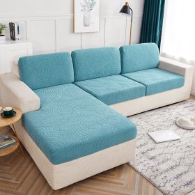 Cross Border High Elastic Knitted Sofa Cushion Cover Three-dimensional Jacquard (Option: Blue-Backrest cover)
