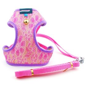 Fashion Lace Mesh Fabric Traction Rope (Option: Rose Red-L)