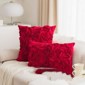 Ins Style Handmade Decorative Pillowcase Cover (Option: Red-45X45CM)
