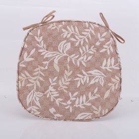 Elegant Imitation Hemp Belt Binding Horseshoe Cushion (Option: Brown lobule-43x41cm)