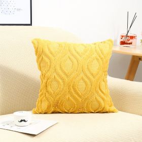 Solid Color Sofa Pillow Living Room Headrest Pillow Cover (Option: Yellow-45*45cm)