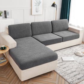 Cross Border High Elastic Knitted Sofa Cushion Cover Three-dimensional Jacquard (Option: Dark Grey-Backrest cover)
