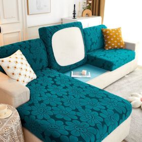 Cross Border High Elastic Knitted Sofa Cushion Cover Three-dimensional Jacquard (Option: Sunflower Emerald Green-Length160x190cm)